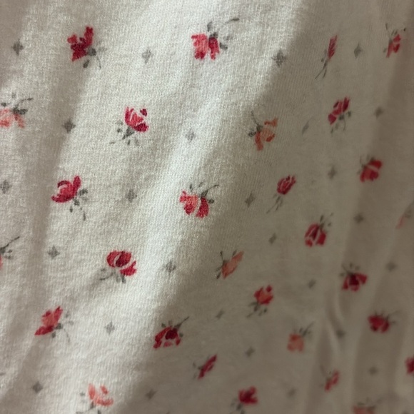 Eileen West white with Pink Floral Long Sleeve Nightgown- large - 100% cotton - Picture 5 of 6